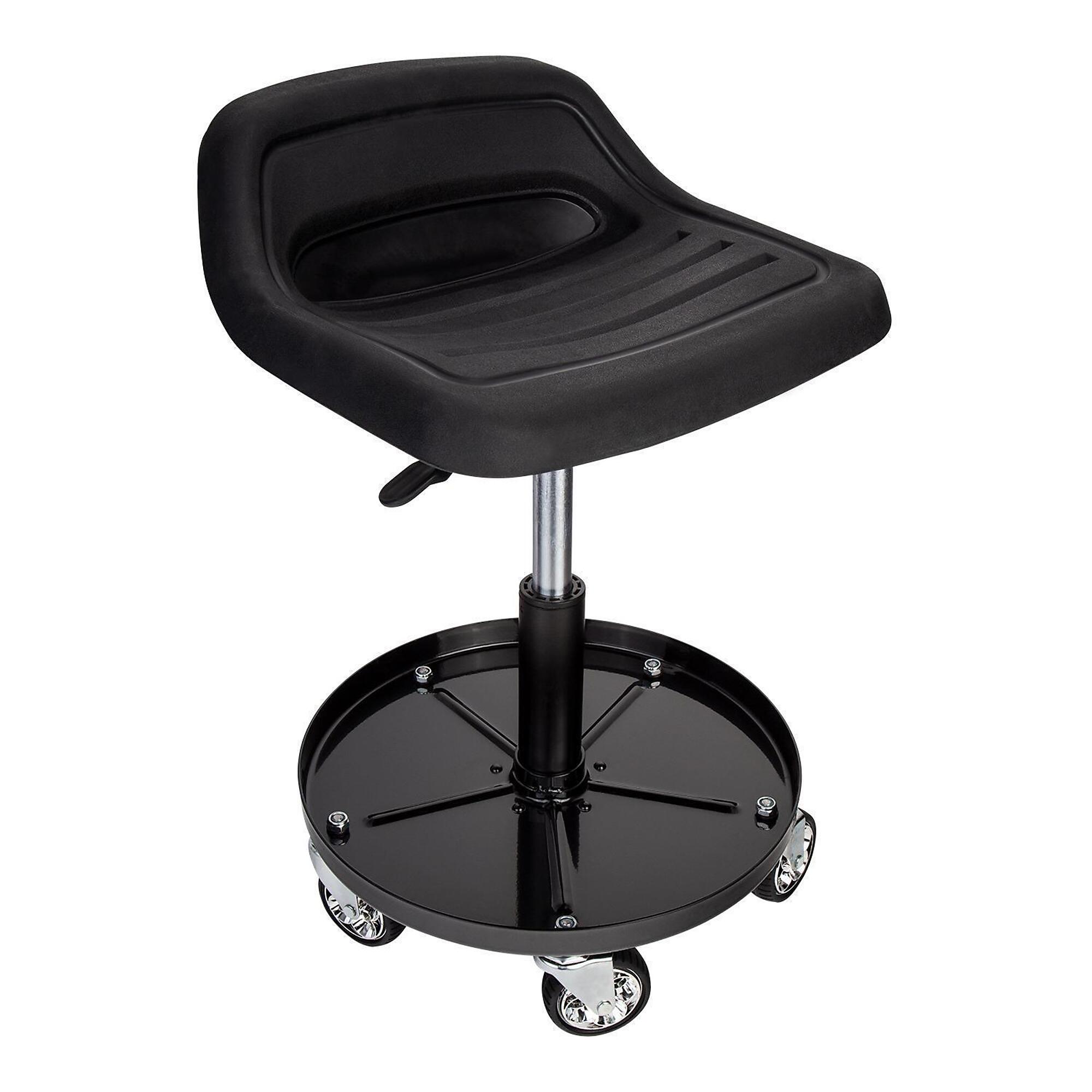 Sunex Tools Telescoping Tractor Seat — 300-Lb. Capacity, Parts Tray, 3.5in. Heavy-Duty Casters, Model# 8514
